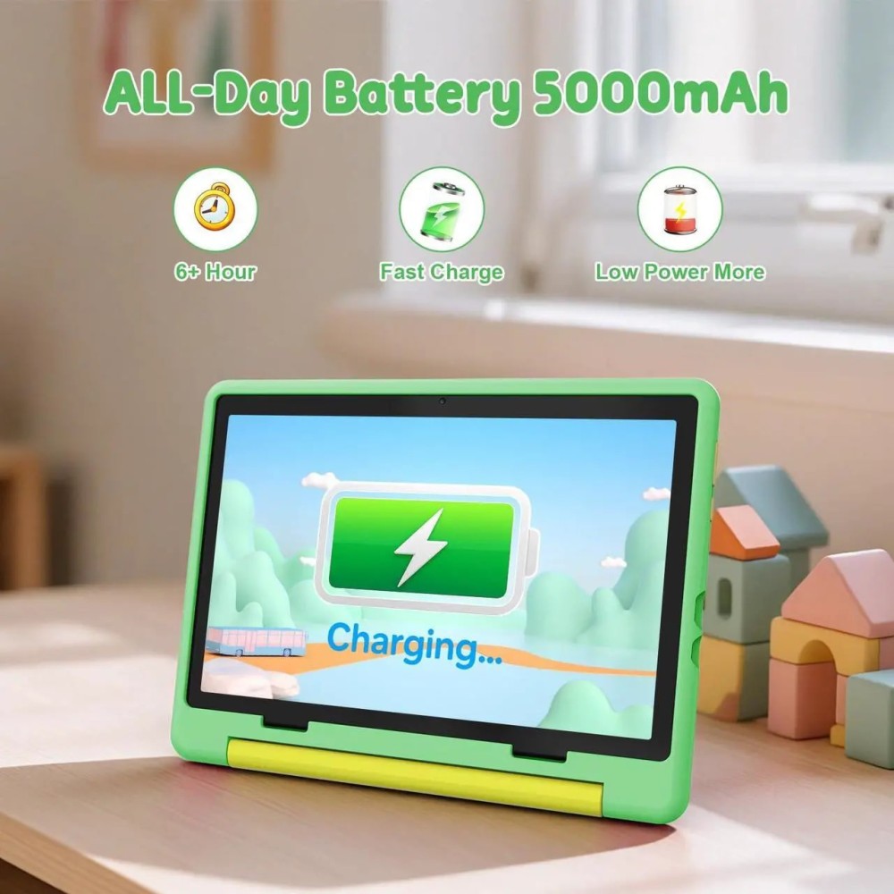 キッズタブレット 10インチ Android 15 12GB+64GB グリーン Kids Tablet,Android 15 Tablet with HD Display,10.1 inch,Parental